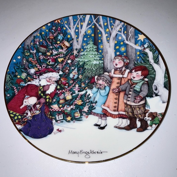1992 Mary Engelbreit Hallmark Plate-The Wonder Of Christmas 🎅🏻 Fine Porcelain - Picture 10 of 16
